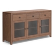 Pemberly Row 54 in Wide Sideboard Buffet in Saddle Brown Solid Wood