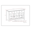 Pemberly Row 54 in Wide Sideboard Buffet in Saddle Brown Solid Wood