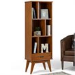 Pemberly Row 64 in Modern Bookcase with Storage in Teak Brown Hardwood