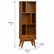 Pemberly Row 64 in Modern Bookcase with Storage in Teak Brown Hardwood
