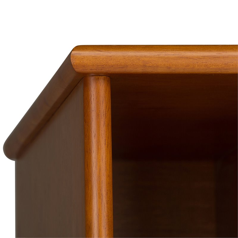 Pemberly Row 64 in Modern Bookcase with Storage in Teak Brown Hardwood