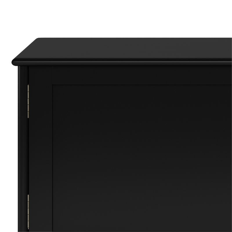 Pemberly Row Mid Century TV Media Stand with Shelves in Black