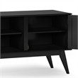 Pemberly Row Mid Century TV Media Stand with Shelves in Black