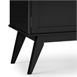 Pemberly Row Mid Century TV Media Stand with Shelves in Black