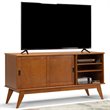 Pemberly Row Solid Wood 60 in Modern TV Stand in Teak Brown