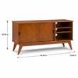 Pemberly Row Solid Wood 60 in Modern TV Stand in Teak Brown