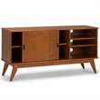 Pemberly Row Solid Wood 60 in Modern TV Stand in Teak Brown