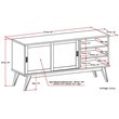 Pemberly Row Solid Wood 60 in Modern TV Stand in Teak Brown