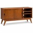 Pemberly Row Solid Wood 60 in Modern TV Stand in Teak Brown