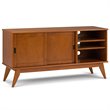Pemberly Row Solid Wood 60 in Modern TV Stand in Teak Brown