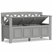 Pemberly Row 48 Inch Transitional Entryway Bench with Storage in Fog Gray