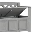 Pemberly Row 48 Inch Transitional Entryway Bench with Storage in Fog Gray