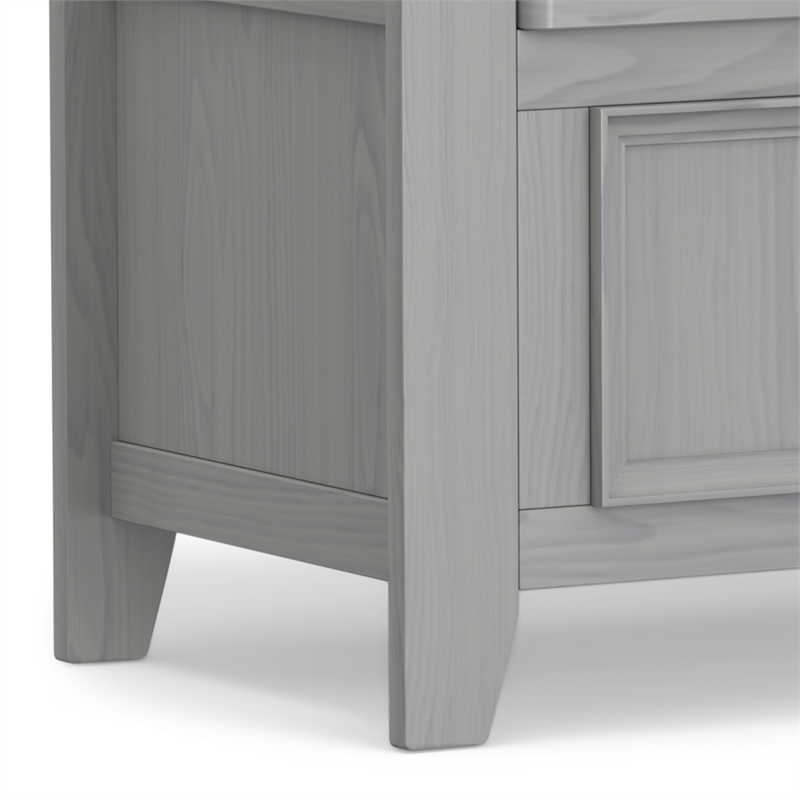 Pemberly Row 48 Inch Transitional Entryway Bench with Storage in Fog Gray