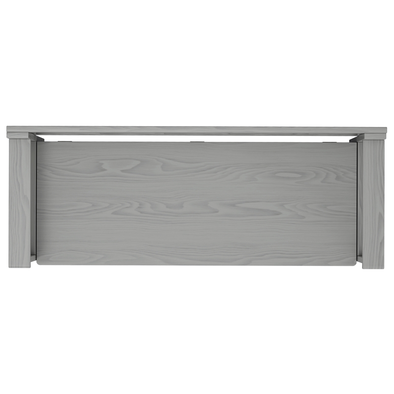 Pemberly Row 48 Inch Transitional Entryway Bench with Storage in Fog Gray