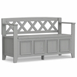 Pemberly Row 48 Inch Transitional Entryway Bench with Storage in Fog Gray