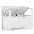 Pemberly Row 36 in Solid Wood Transitional Entryway Bench with Storage in White