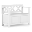 Pemberly Row 36 in Solid Wood Transitional Entryway Bench with Storage in White