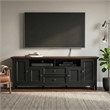 Pemberly Row 72-Inch Solid Wood TV Stand in Black/Smoky Brown