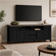 Pemberly Row 72-Inch Solid Wood TV Stand in Black/Smoky Brown