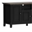 Pemberly Row 72-Inch Solid Wood TV Stand in Black/Smoky Brown