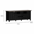 Pemberly Row 72-Inch Solid Wood TV Stand in Black/Smoky Brown