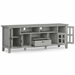 Pemberly Row Solid Wood 72 in Contemporary TV Stand in Fog Gray