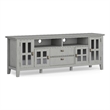Pemberly Row Solid Wood 72 in Contemporary TV Stand in Fog Gray