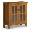 Pemberly Row Solid Wood 30 in Low Storage Cabinet in Honey Brown