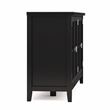 Pemberly Row 66 in Wide 4-Door Storage Cabinet Black Solid Wood