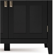 Pemberly Row 66 in Wide 4-Door Storage Cabinet Black Solid Wood
