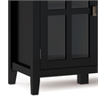 Pemberly Row 66 in Wide 4-Door Storage Cabinet Black Solid Wood
