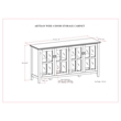 Pemberly Row 66 in Wide 4-Door Storage Cabinet Black Solid Wood