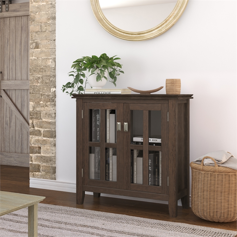 Pemberly Row 30 in Wide Low Storage Cabinet in Farmhouse Brown Pine