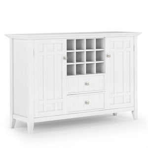 Pemberly Row 54&quot Wood Sideboard Buffet with White Finish and Wine Rack