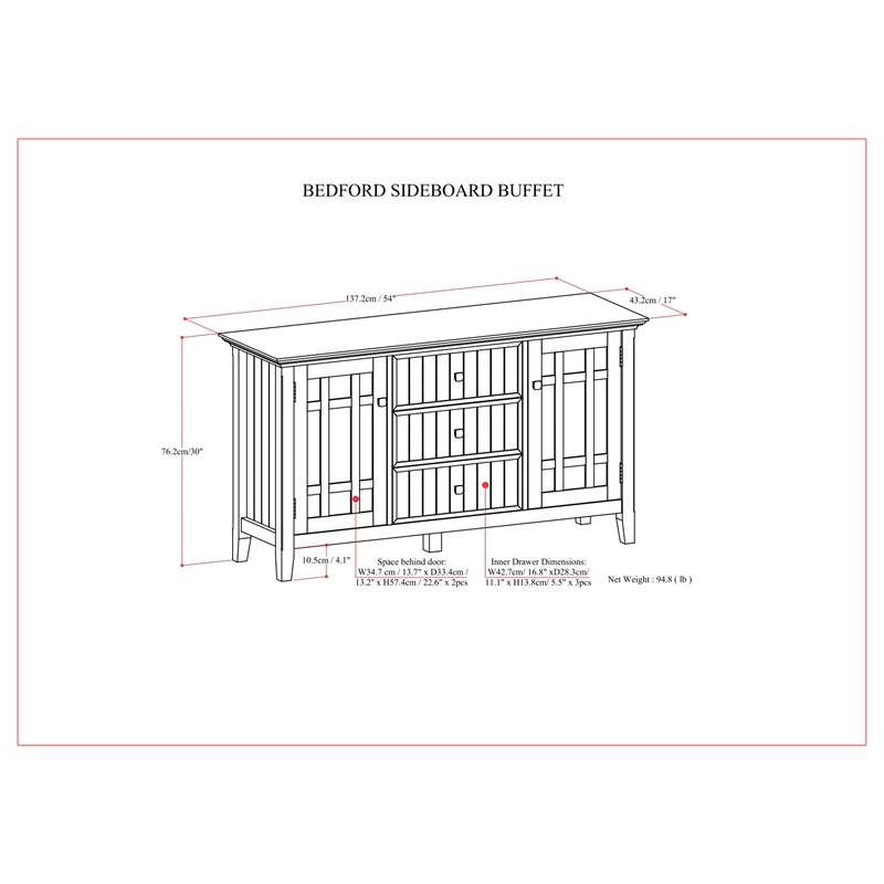 Pemberly Row Solid Wood 54