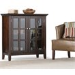 Pemberly Row 2-Door Low Cabinet in Brunette Brown Solid Wood