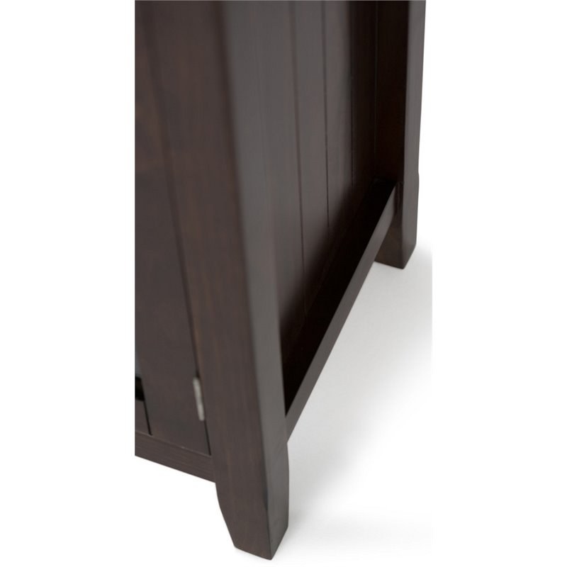 Pemberly Row 2-Door Low Cabinet in Brunette Brown Solid Wood