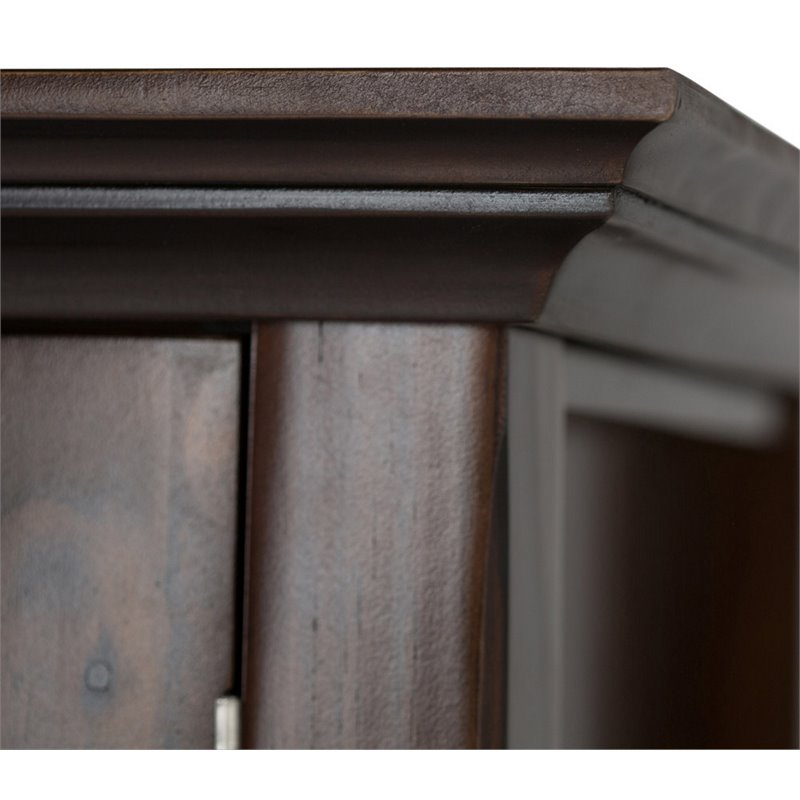 Pemberly Row 2-Door Low Cabinet in Brunette Brown Solid Wood