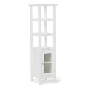 Pemberly Row Bath Storage Tower Cabinet with Shelves in Pure White