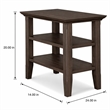 Pemberly Row Wood Narrow Side Table with 2 Shelves in Farmhouse Brown