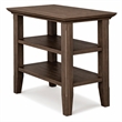 Pemberly Row Wood Narrow Side Table with 2 Shelves in Farmhouse Brown