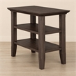 Pemberly Row Wood Narrow Side Table with 2 Shelves in Farmhouse Brown