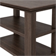 Pemberly Row Wood Narrow Side Table with 2 Shelves in Farmhouse Brown