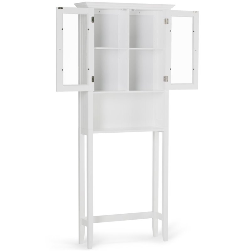 Pemberly Row Over-The-Toilet Bath Cabinet with Adjustable Shelves in White