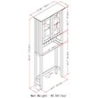 Pemberly Row Over-The-Toilet Bath Cabinet with Adjustable Shelves in White