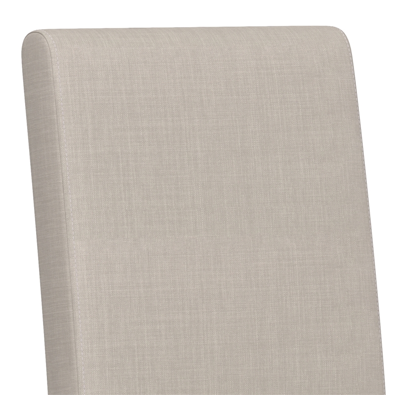 Pemberly Row Parson Dining Chair in Beige Linen Fabric (Set of 2)