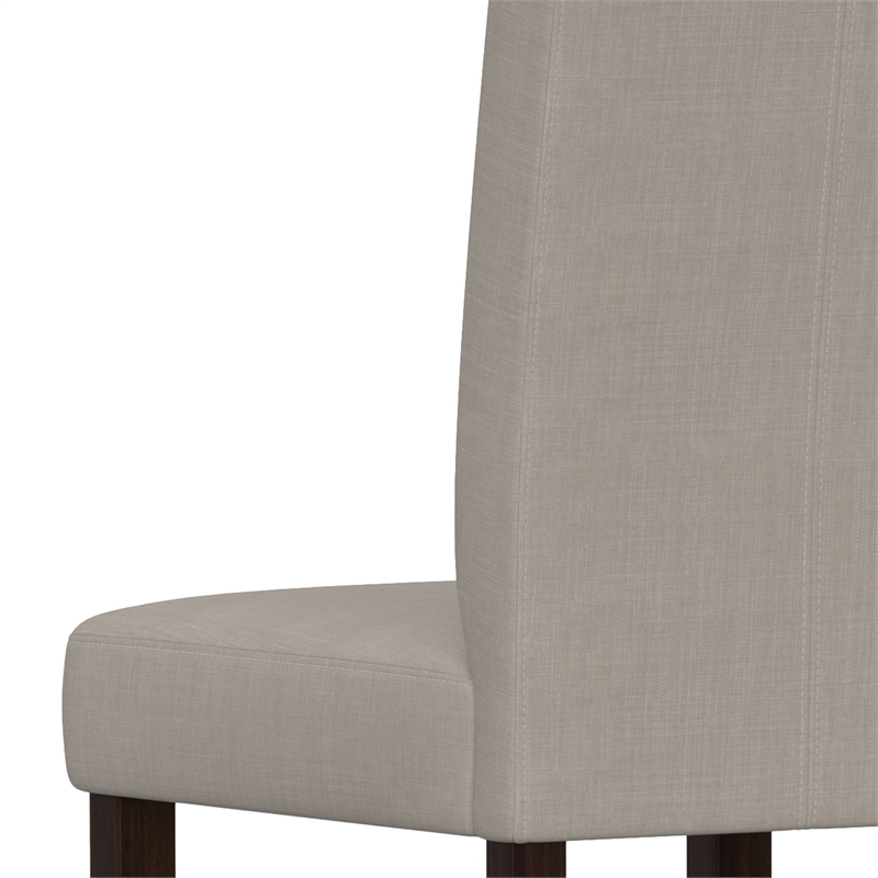 Pemberly Row Parson Dining Chair in Beige Linen Fabric (Set of 2)
