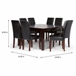 Pemberly Row 9 Pc Dining Set with Parson Chairs in Black Faux Leather
