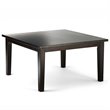 Pemberly Row 9 Pc Dining Set with Parson Chairs in Black Faux Leather
