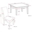 Pemberly Row 9 Pc Dining Set with Parson Chairs in Black Faux Leather